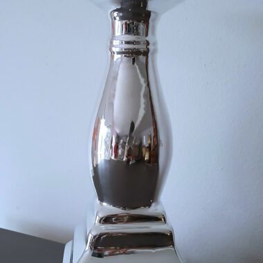 Kerzenständer für Stumpenkerzen – glänzend silberfarben 20 cm